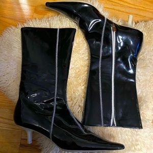 Patent Leather Claudia Ciuti Kitten Heel Boot